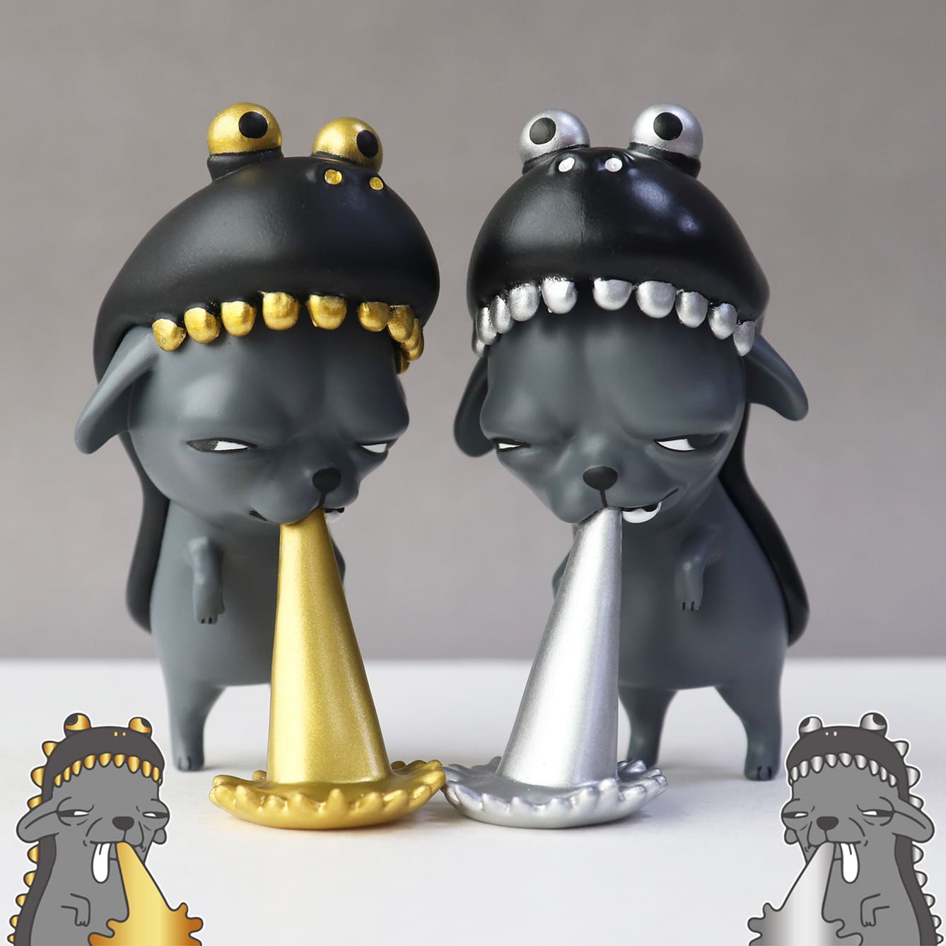 【現貨】限定品「哥吉娃娃-黑金/黑銀」吊卡玩具